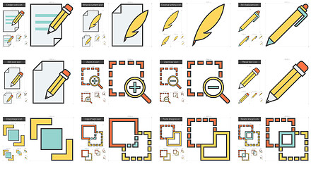 Image showing Content Edition line icon set.