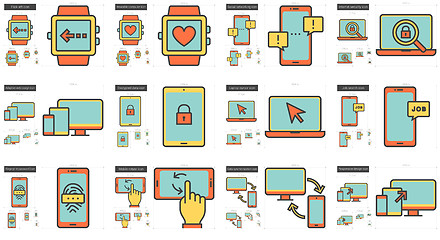 Image showing Mobility line icon set.