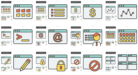 Image showing Application line icon set.