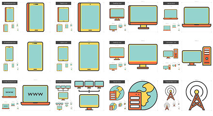 Image showing Gadgets line icon set.