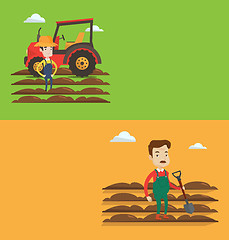 Image showing Two agricultural banners with space for text.