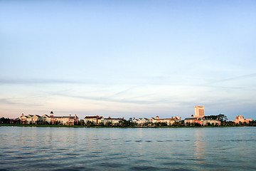 Image showing Buildings and Lake