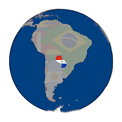 Image showing Paraguay on political globe