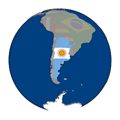Image showing Argentina on political globe