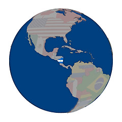 Image showing Nicaragua on political globe