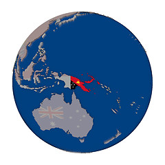 Image showing Papua New Guinea on political globe