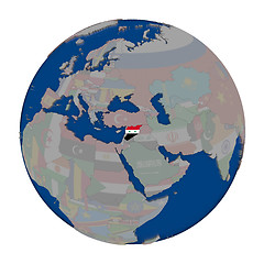 Image showing Syria on political globe