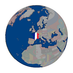 Image showing France on political globe