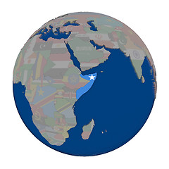 Image showing Somalia on political globe