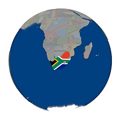 Image showing South Africa on political globe