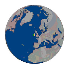 Image showing Ireland on political globe