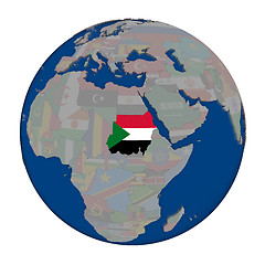 Image showing Sudan on political globe