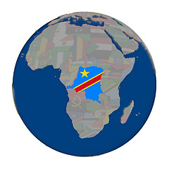 Image showing Democratic Republic of Congo on political globe