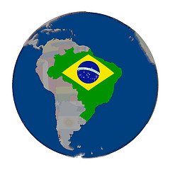 Image showing Brazil on political globe