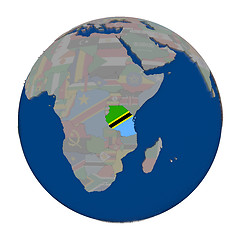 Image showing Tanzania on political globe