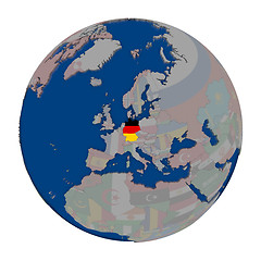 Image showing Germany on political globe