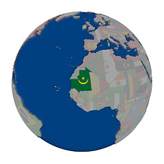 Image showing Mauritania on political globe