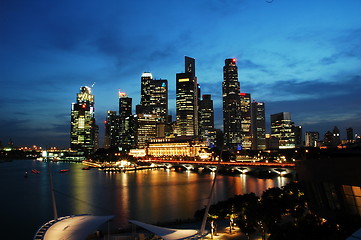 Image showing Singapore's Cityscape at night