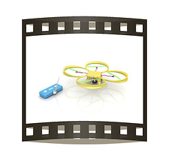 Image showing Drone with remote controller. The film strip