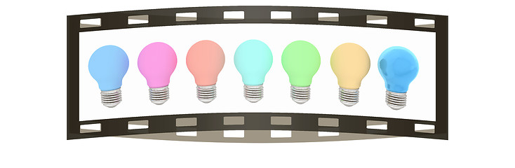 Image showing lamps. 3D illustration. The film strip