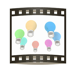 Image showing lamps. 3D illustration. The film strip