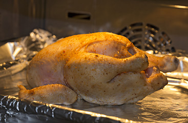 Image showing Cooking delicious of roasted chicken in the oven