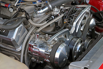 Image showing Motorcycle engine close-up detail background