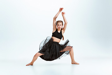 Image showing Young girl break dancing