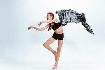Image showing Young girl break dancing