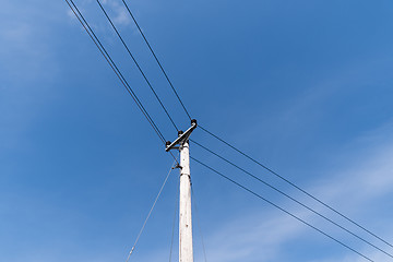 Image showing Pole with powerlines