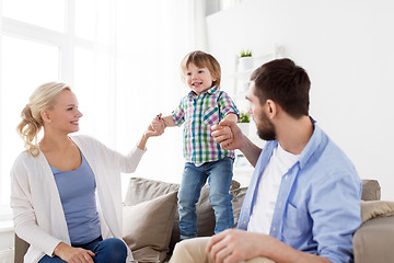 Image showing happy family having fun at home