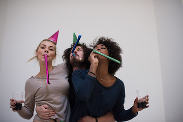 Image showing confetti party multiethnic group of people