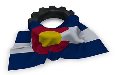 Image showing gear wheel and flag of colorado - 3d rendering