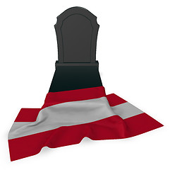 Image showing gravestone and flag of austria - 3d rendering