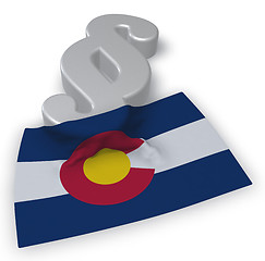 Image showing colorado flag and paragraph symbol - 3d illustration