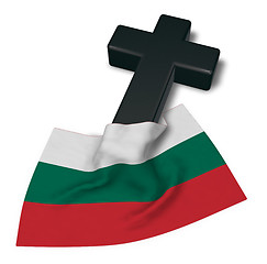 Image showing christian cross and flag of bulgaria - 3d rendering