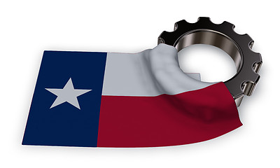 Image showing gear wheel and flag of texas - 3d rendering