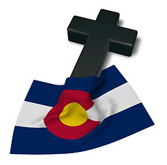 Image showing christian cross and flag of colorado - 3d rendering