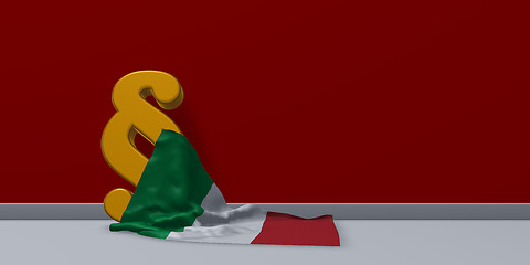 Image showing paragraph symbol and flag of italy - 3d rendering