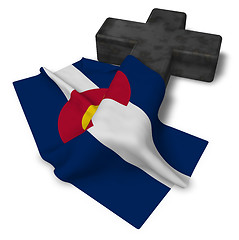 Image showing christian cross and flag of colorado - 3d rendering