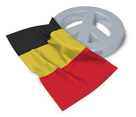 Image showing peace symbol and flag of belgium - 3d rendering