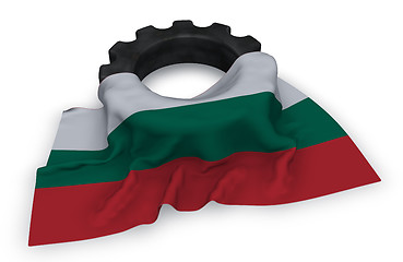 Image showing gear wheel and flag of bulgaria - 3d rendering