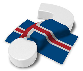 Image showing question mark and flag of iceland - 3d illustration