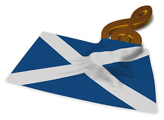 Image showing clef symbol and scottish flag - 3d rendering