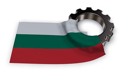 Image showing gear wheel and flag of bulgaria - 3d rendering