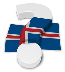 Image showing question mark and flag of iceland - 3d illustration