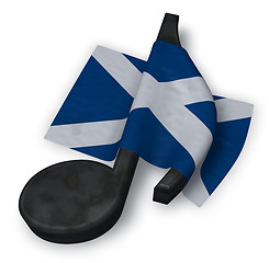 Image showing music note and scottish flag - 3d rendering