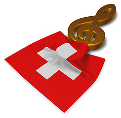 Image showing clef symbol symbol and swiss flag - 3d rendering