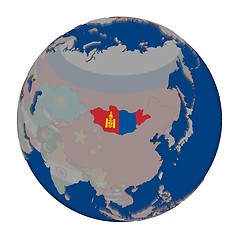 Image showing Mongolia on political globe