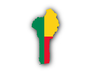 Image showing Map and flag of Benin